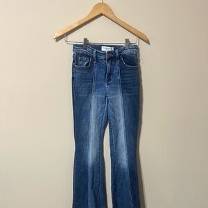 Flying Monkey Blue Flare Jeans with Raw Hem